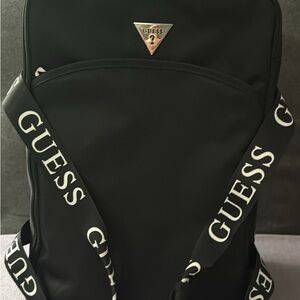 GUESS Black Backpack with Branded Straps